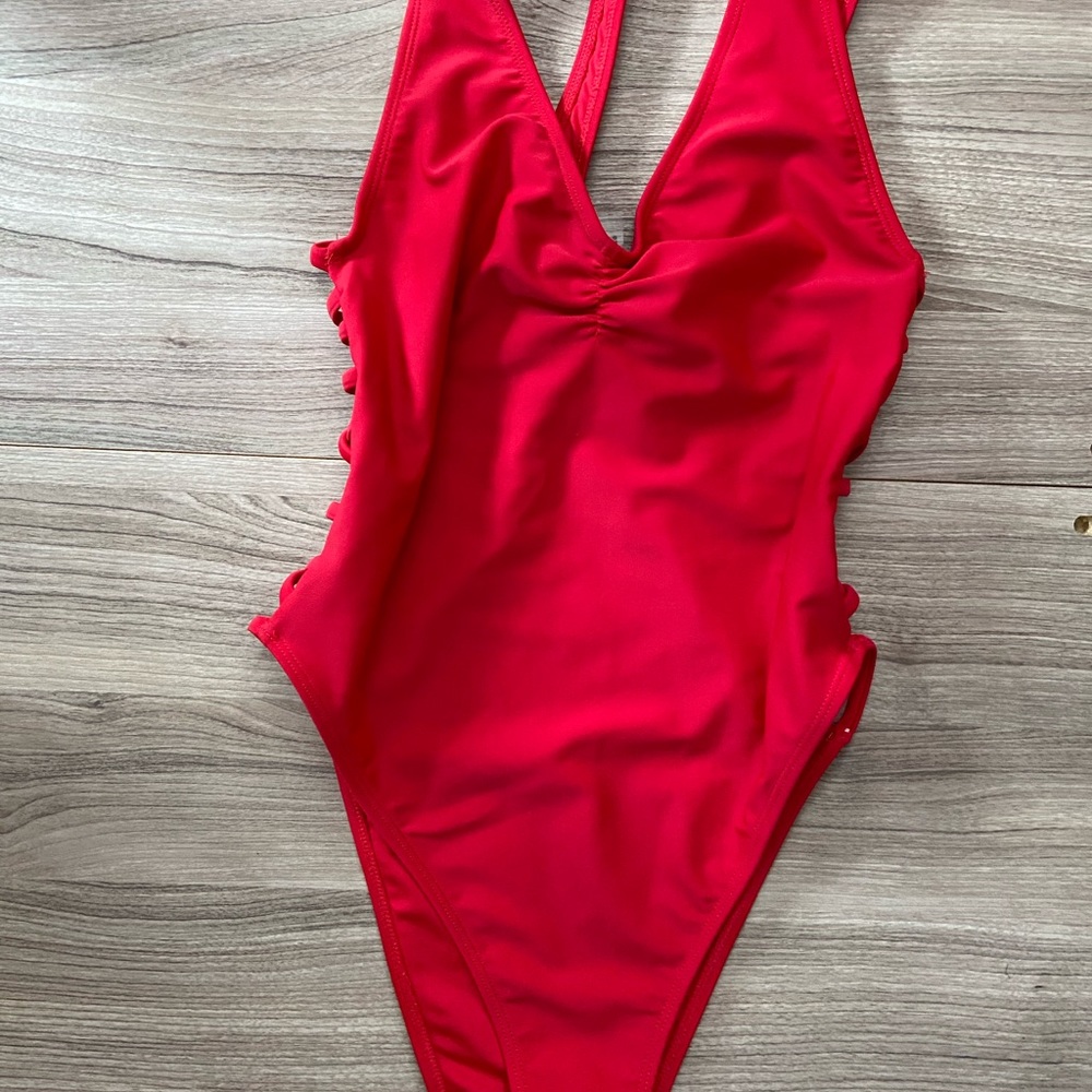 Red One-piece Swimsuit
